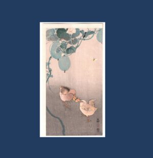 Ohara Koson: Chicks Pulling a Butterfly, c.1910's