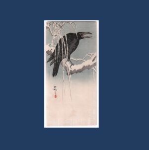 Ohara Koson: Crow Perched on Snowy Branch, c.1910's