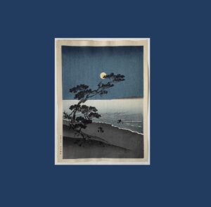 Arai Yoshimune: Suma Beach at Night, c.1930's