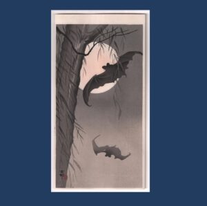 Ohara Koson: Flying Bats before Full Moon, c.1910's