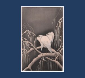 Imao Keinen: Two Egrets on a Snowy Branch, c.1930's